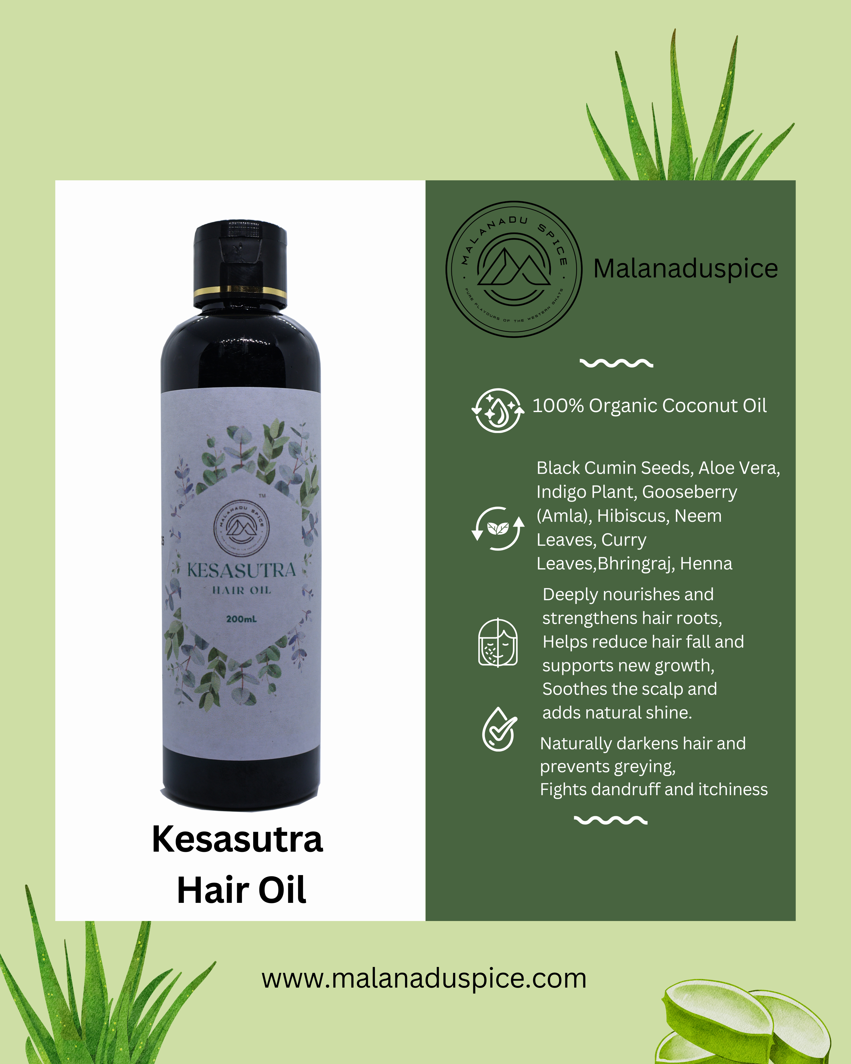 Kesasutra Ayurvedic Organic Hair Oil with Black Cumin, Amla, Hibiscus, Bhringraj & Neem – 100% Natural & Homemade Herbal Oil for Hair Fall, Dandruff & Growth – 200ml - Image 3