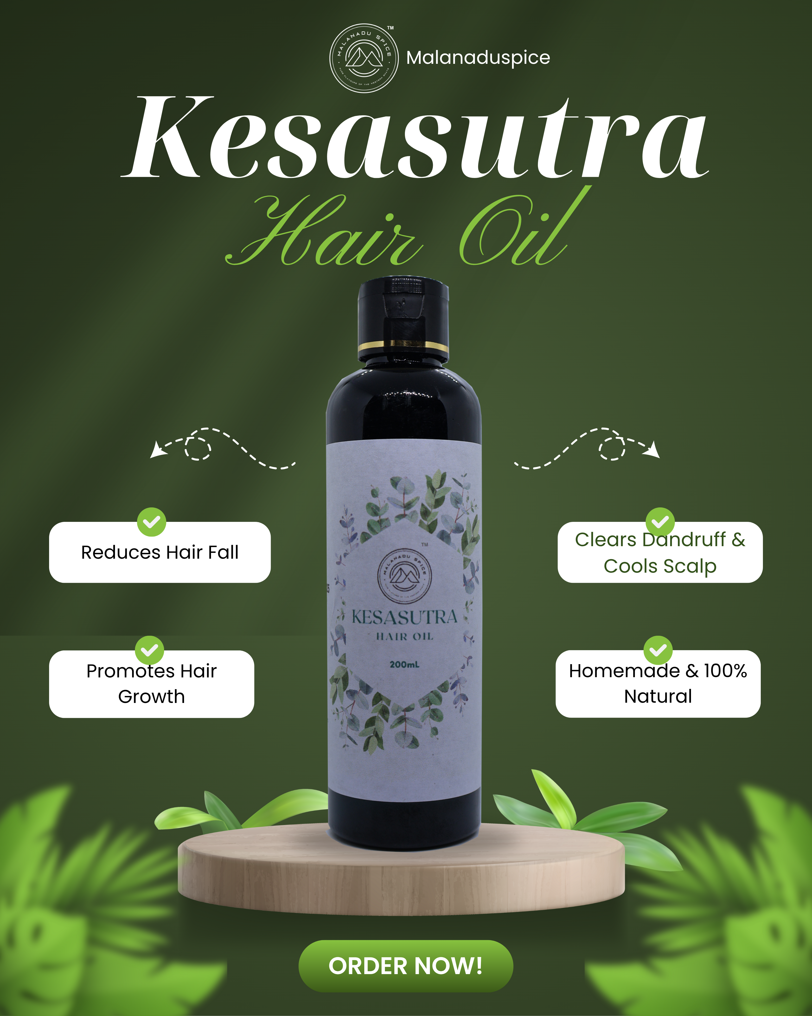 Kesasutra Ayurvedic Organic Hair Oil with Black Cumin, Amla, Hibiscus, Bhringraj & Neem – 100% Natural & Homemade Herbal Oil for Hair Fall, Dandruff & Growth – 200ml - Image 2